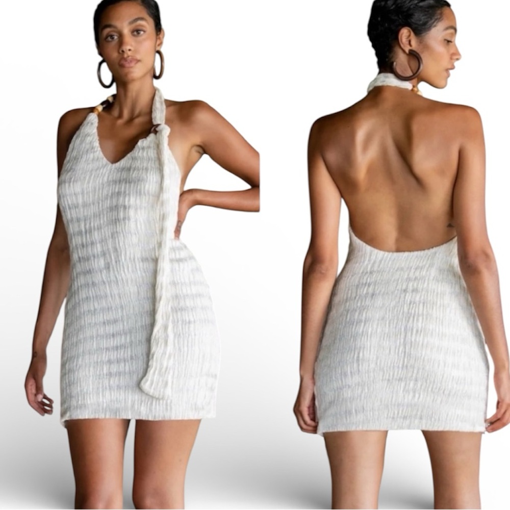 Savanna Morrow Woodie Dress Backless Halter Mini Dress New With Tags  XXL